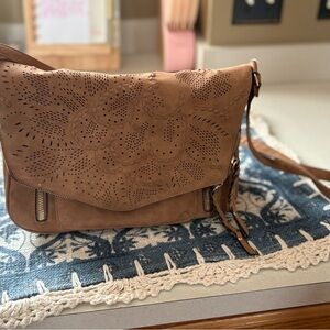 Merona Tan Crossbody Bag with Cut-Out Design